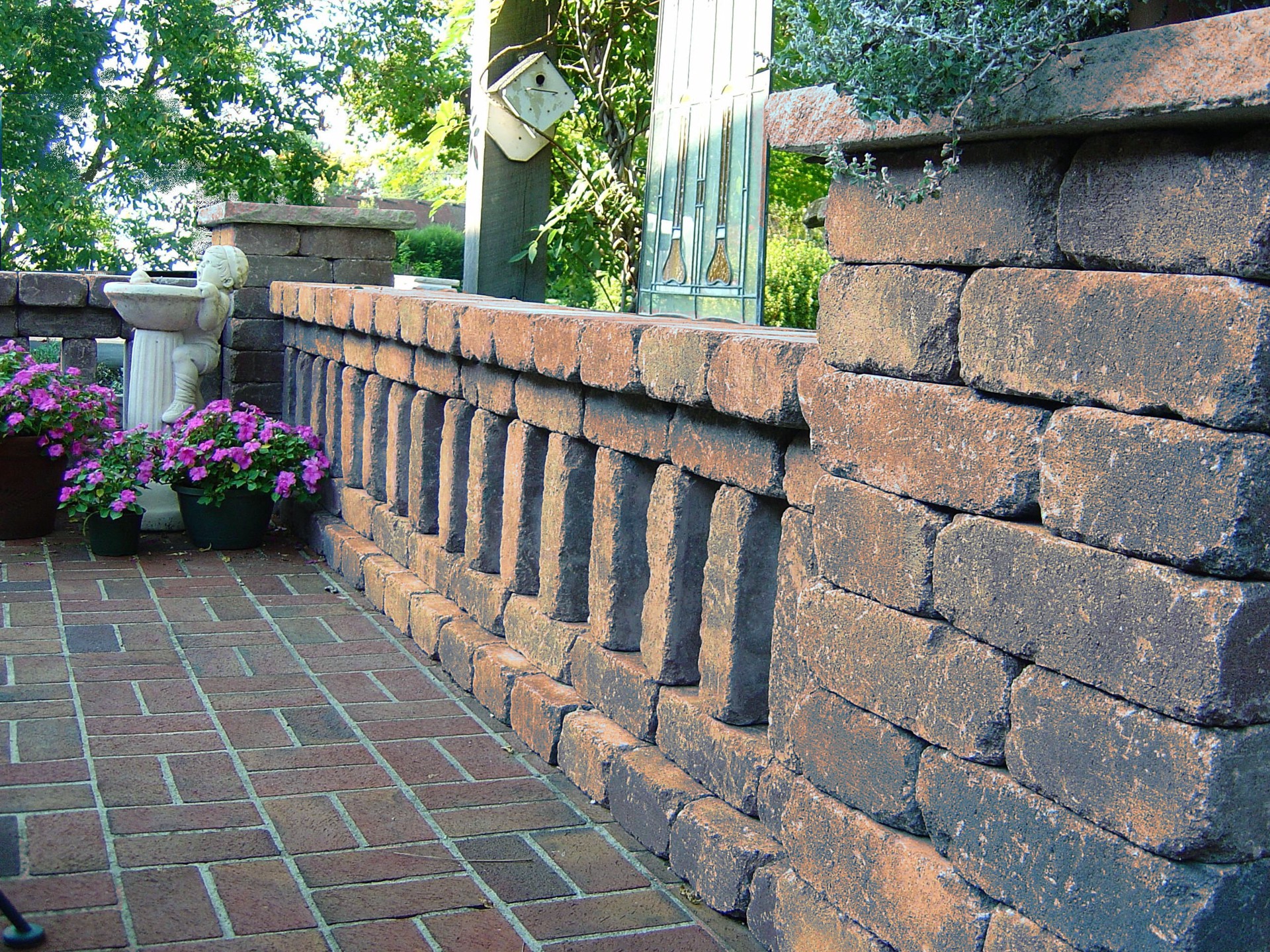 slide 4 of 6, 3.625-in H x 11.625-in L x 7.25-in D Tan/Charcoal Concrete Retaining wall block, 1 ct
