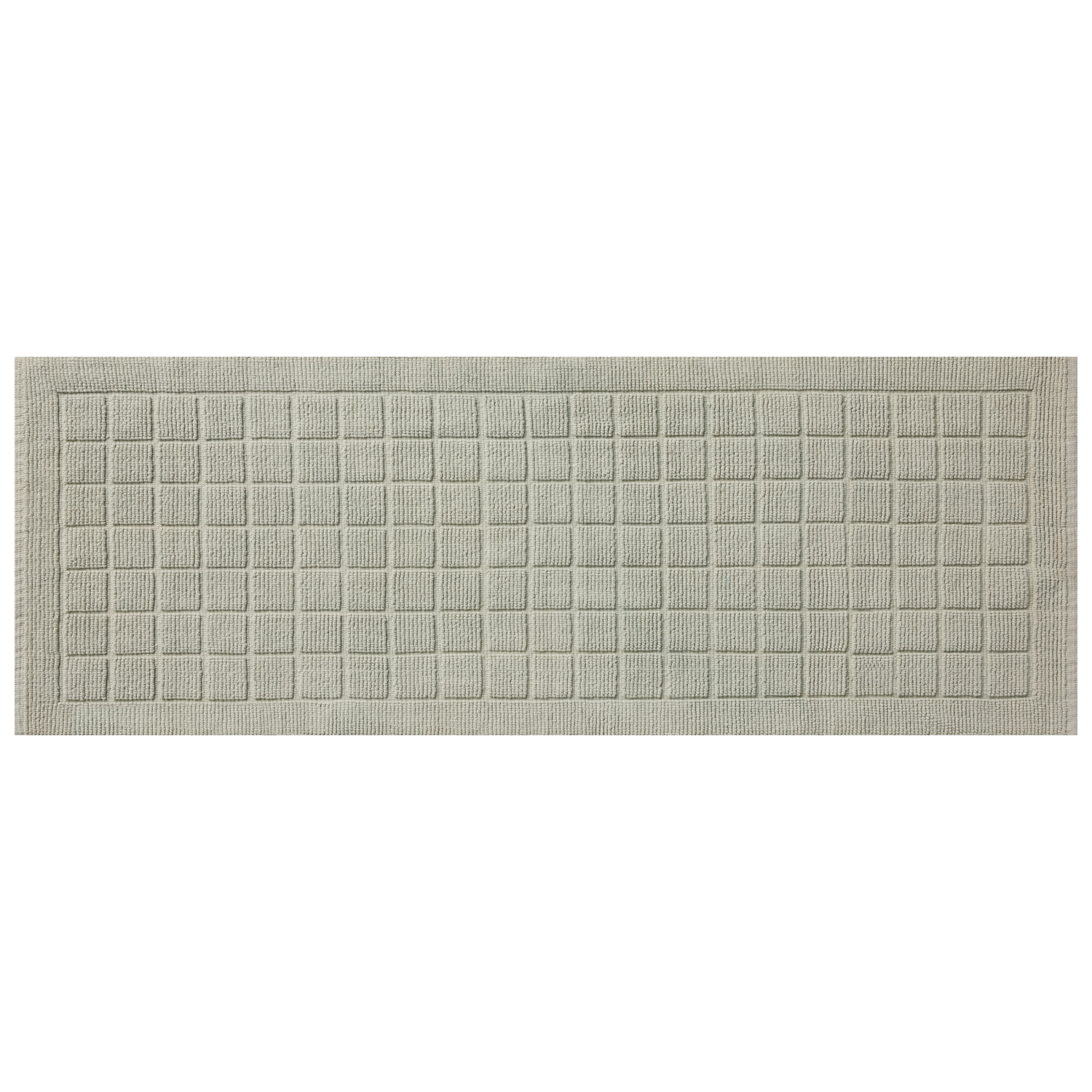 slide 1 of 4, Room & Retreat Luxury Grid Cotton Bath Mat, 20 In X 60 In, Aqua Gray, 20 x 60