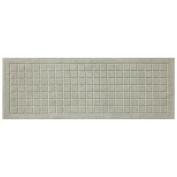 Room & Retreat Luxury Grid Cotton Bath Mat, 20 In X 60 In, Aqua Gray