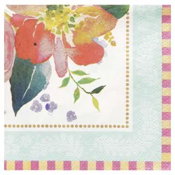 Papyrus Watercolor Flowers Beverage Napkin