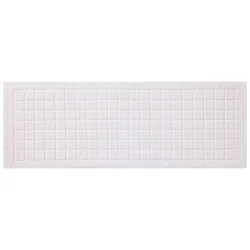 Room & Retreat Luxury Grid Cotton Bath Mat, 20 In X 60 In, Bright White