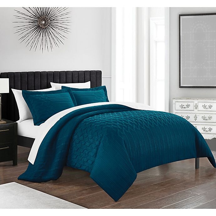 slide 2 of 5, Chic Home Jazmaine Queen Comforter Set - Teal, 7 ct