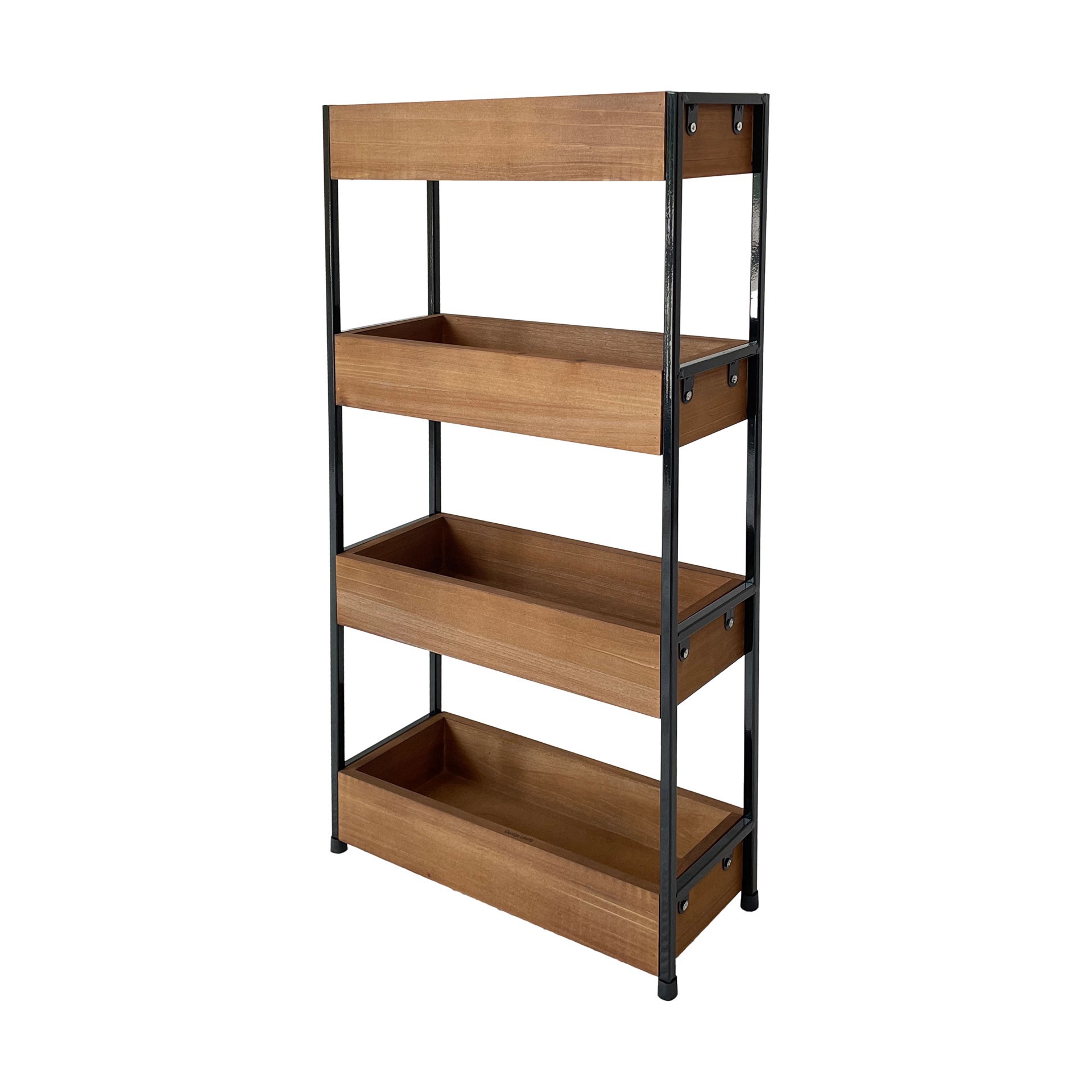 slide 2 of 3, 25.25" Natural Wood 4-Tier Shelf By Ashland, 25.25 in