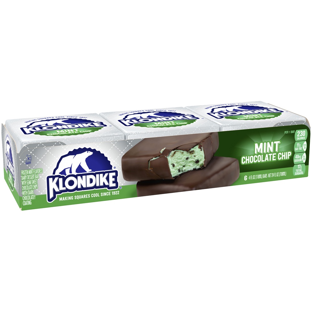 Klondike Mint Chocolate Chip Vanilla Bars Frozen Dairy Dessert 6pk 6 Ct Shipt