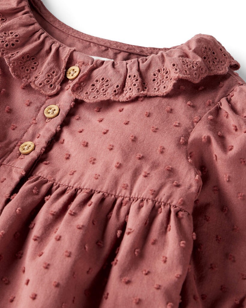 slide 2 of 3, Littleplanet Baby Girl Organic Cotton Prairie Bubble Mojave Red 18M, 1 ct