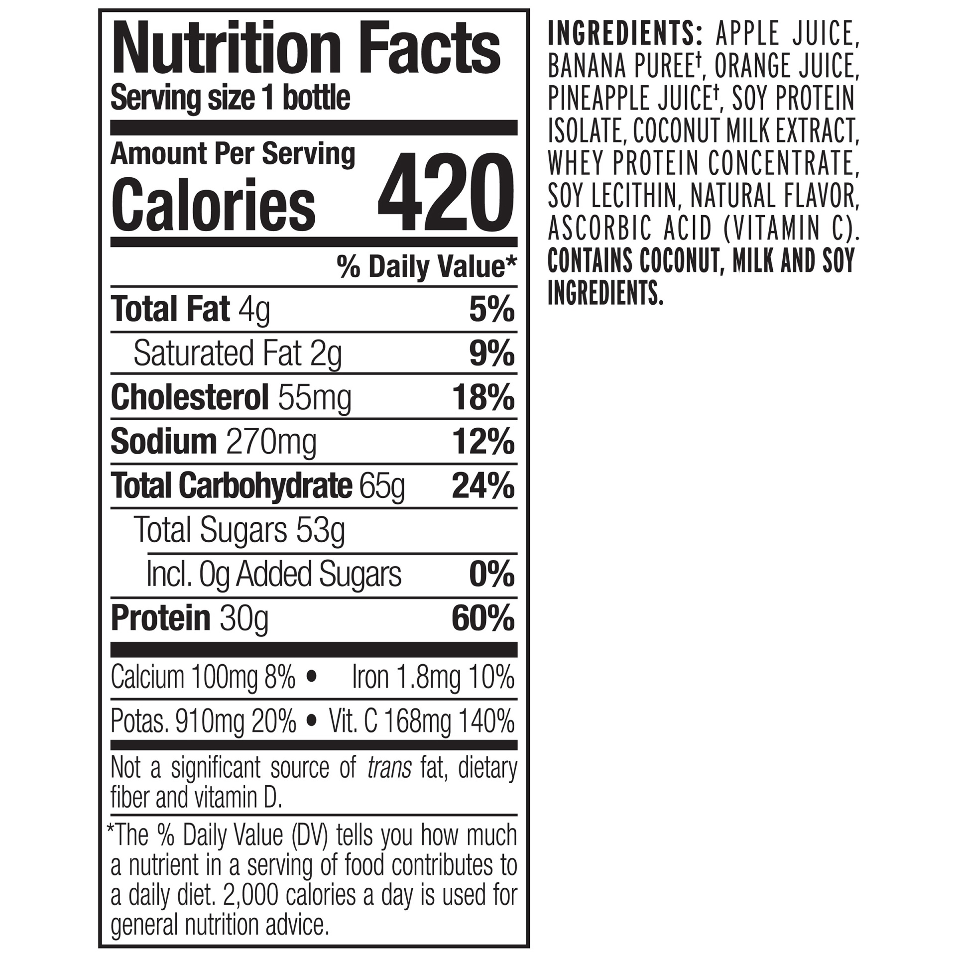 slide 3 of 3, Naked No Sugar Added, Non GMO Protein Tropical Fruit Juice, 15.2 Fl Oz, Bottle, 15.20 fl oz