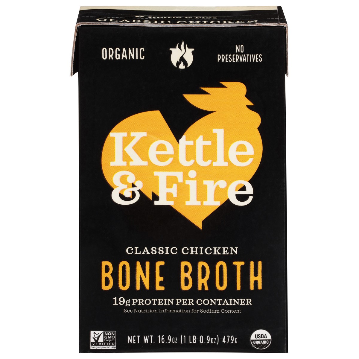 slide 1 of 1, Kettle & Fire Classic Chicken Bone Broth 16.9 oz, 16.9 oz