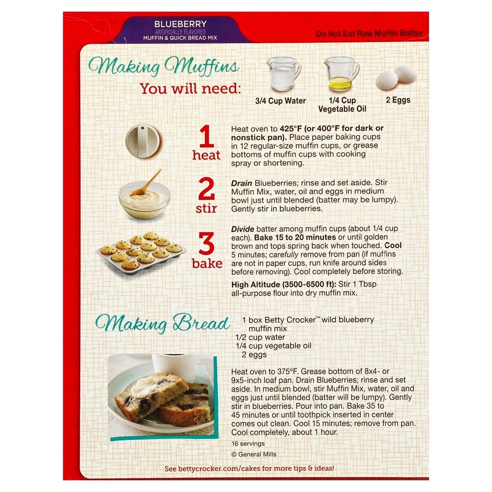 slide 3 of 4, Betty Crocker Wild Blueberry Muffin and Quick Bread Mix, 16.9 oz, 16.9 oz