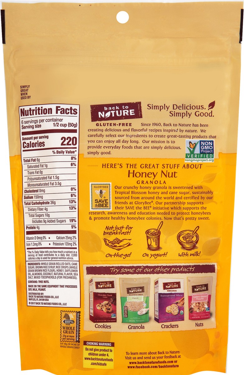 slide 5 of 9, Back to Nature Gluten Free Honey Nut Granola 11 oz, 11 oz