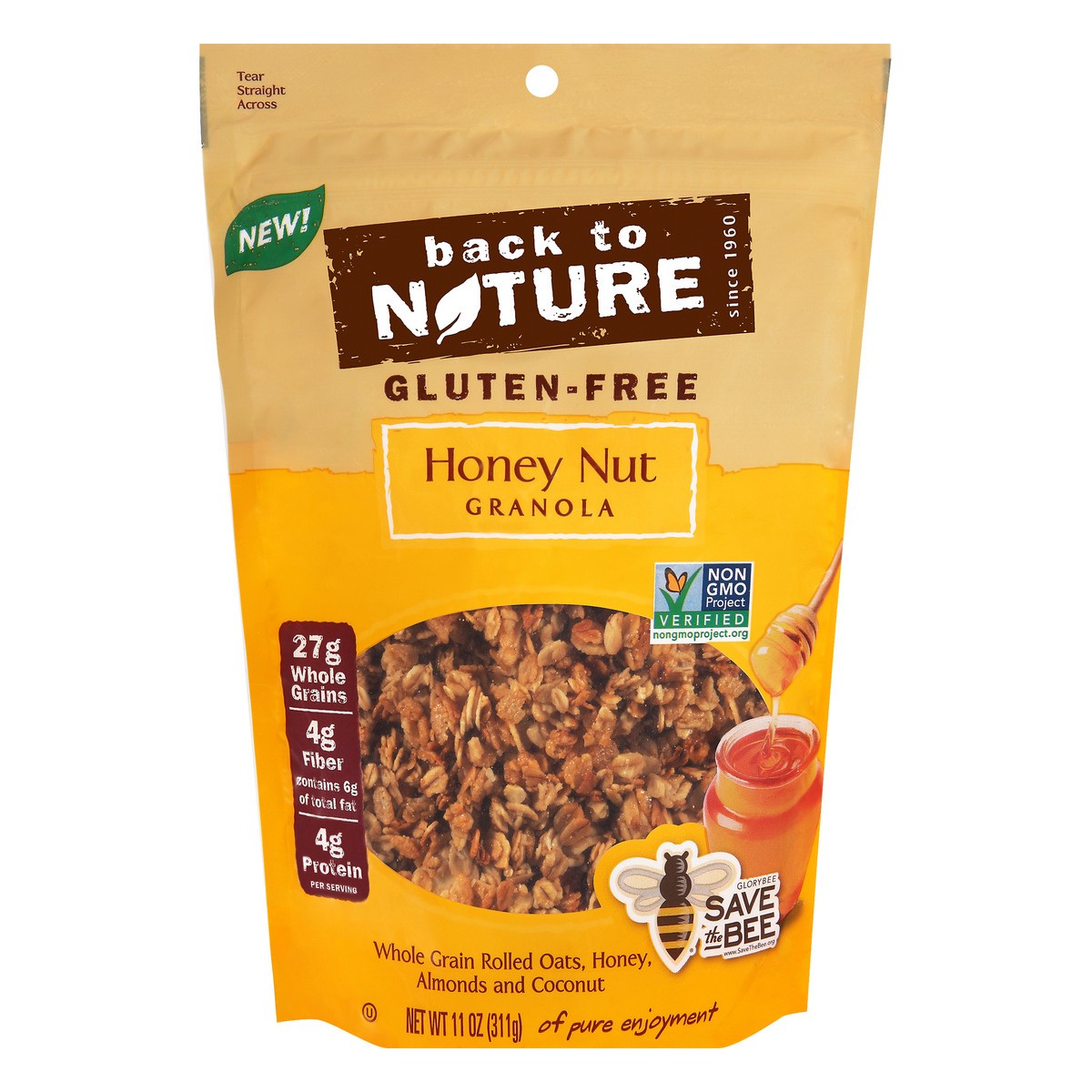 slide 1 of 9, Back to Nature Gluten Free Honey Nut Granola 11 oz, 11 oz