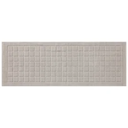 Room & Retreat Luxury Grid Cotton Bath Mat, 20 In X 60 In, Quiet Gray