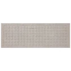Room & Retreat Luxury Grid Cotton Bath Mat, 20 In X 60 In, Quiet Gray