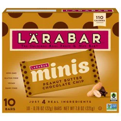 LÄRABAR Peanut Butter Chocolate Chip Mini Bars, Gluten Free Vegan, 10 ct