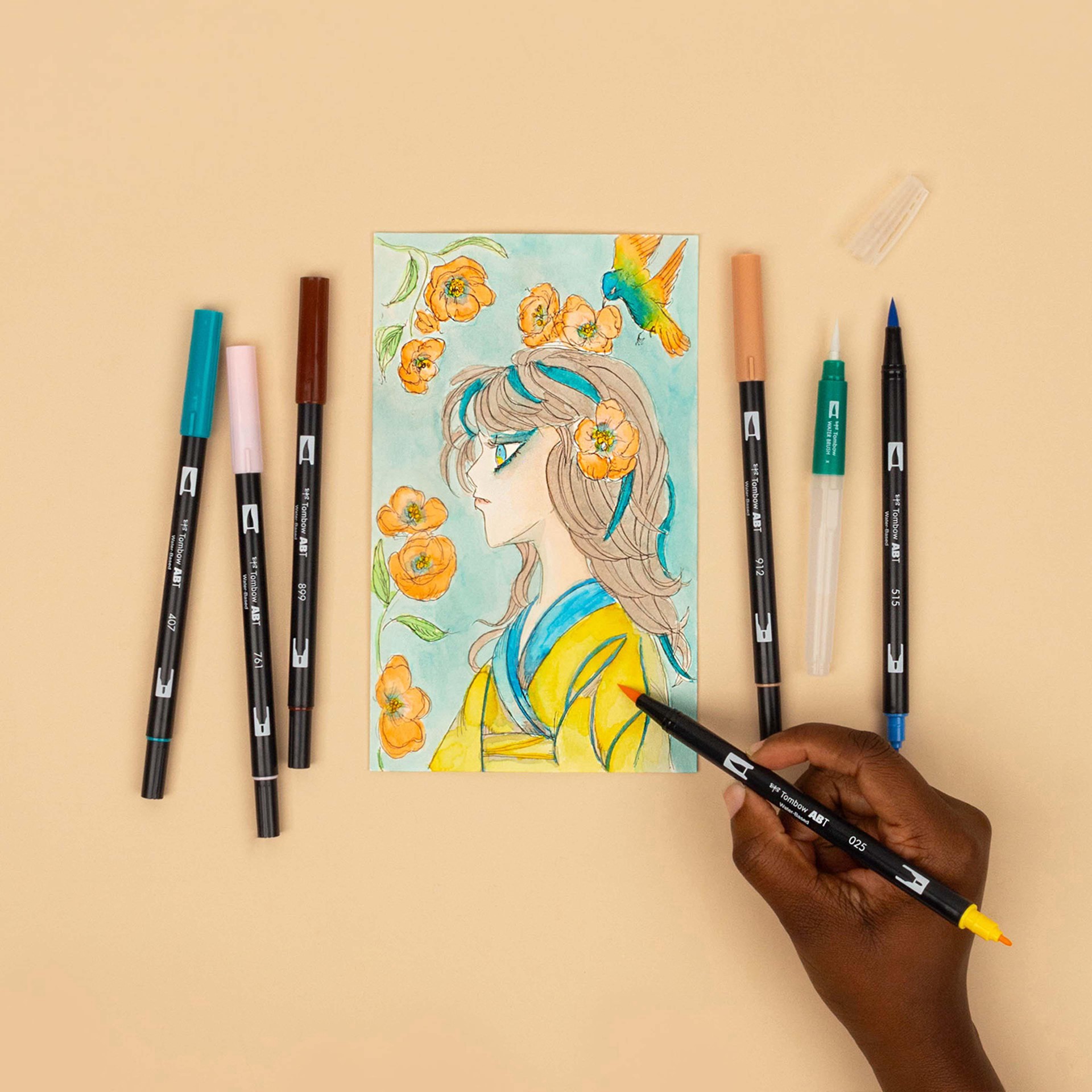 slide 9 of 11, Tombow Bird Manga Illustration Dual Brush Pen Art Set, 1 ct