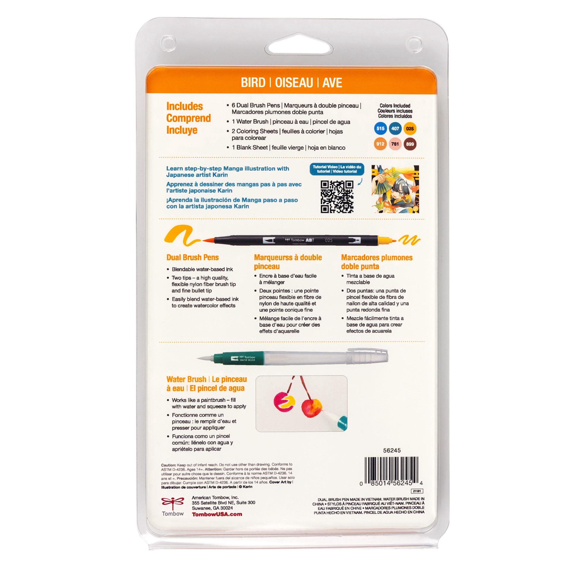 slide 5 of 11, Tombow Bird Manga Illustration Dual Brush Pen Art Set, 1 ct