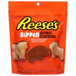 Reese's Milk Chocolate Peanut Butter Candy Dipped Animal Crackers Bag - 8.5 oz