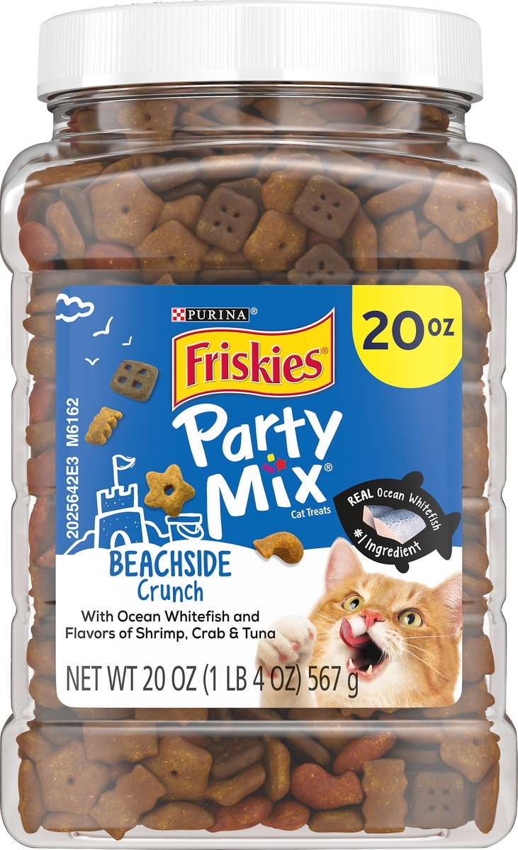 slide 8 of 10, Friskies Party Mix Beachside Crunch Cat Treats, 20 oz