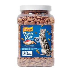 Friskies Purina Friskies Cat Treats, Party Mix Beachside Crunch - 20 oz. Canister