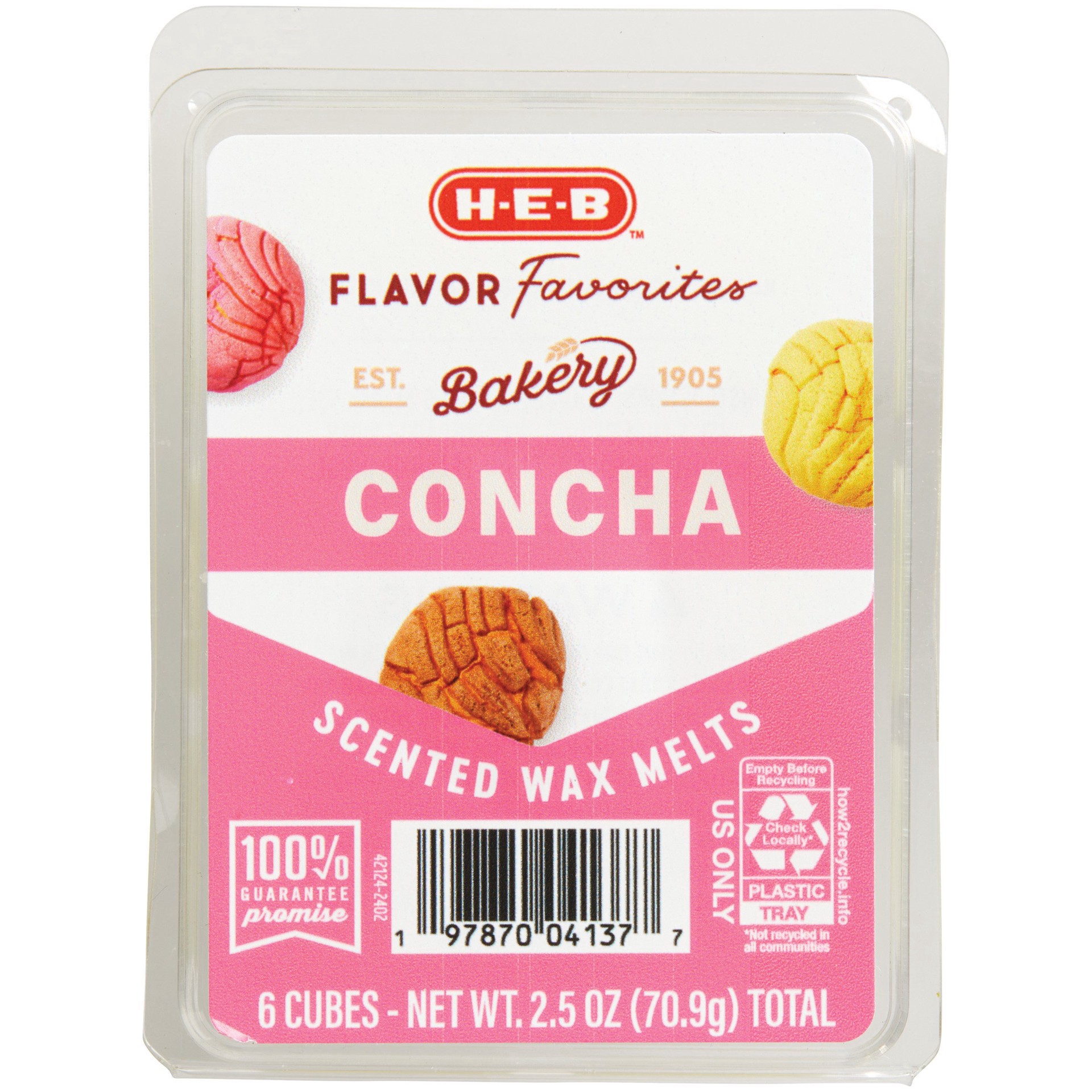 slide 1 of 1, H-E-B Flavor Favorites Concha Scented Wax Melts, 2.5 oz