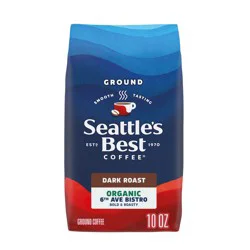 Seattle's Best Coffee Seattle’s Best Coffee, Dark Roast Ground Organic Coffee, Organic 6th Ave Bistro, 100% Arabica, 1 Bag (10 oz)
