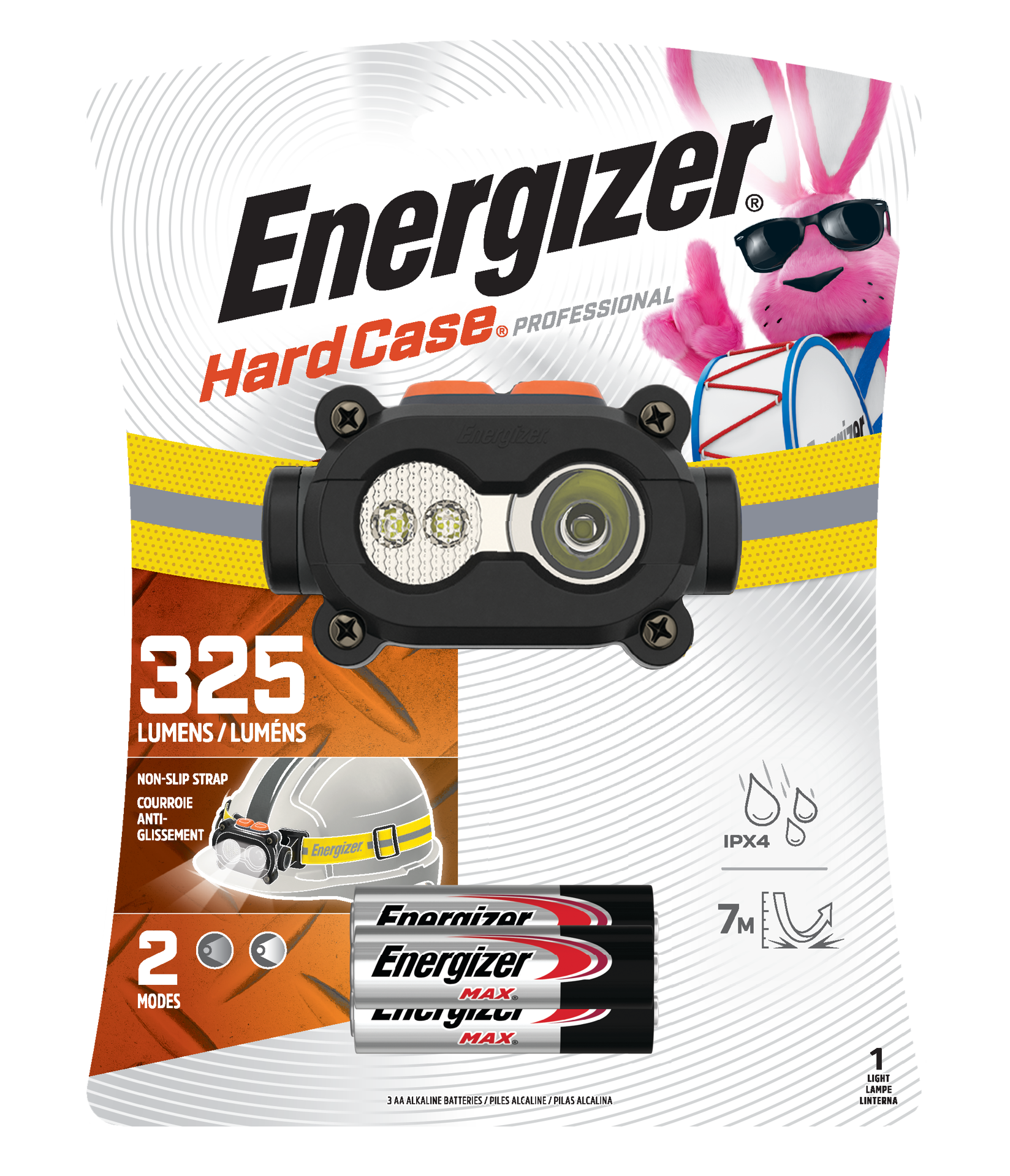 slide 1 of 1, Energizer Hardcase Professional Rugged LED Headlamp, 325 Lumens of LED Light, IPX4 Water Resistant, Versatile Work Light, 1 cnt