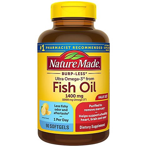 slide 1 of 1, Nature Made 1400mg 1000mg Ultra Omega 3 Vs Fish Oil Liquid Softgels - 90 Count, 90 ct