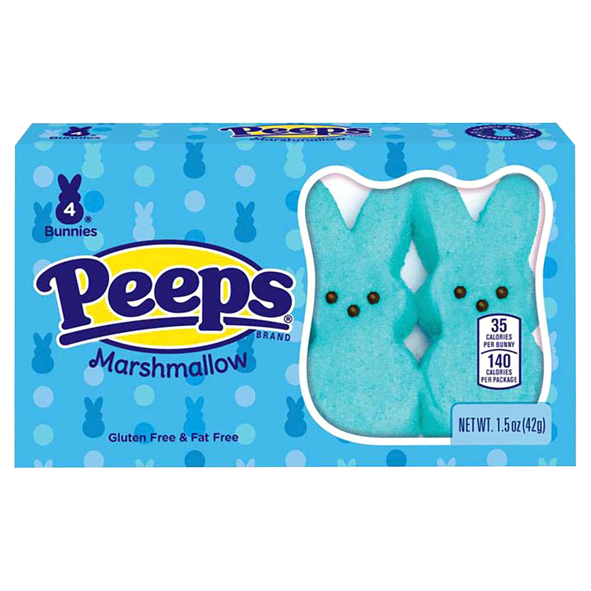 slide 1 of 1, Just Born PEEPS Blue Marshmallow Bunnies, Easter Candy, 1.5 oz