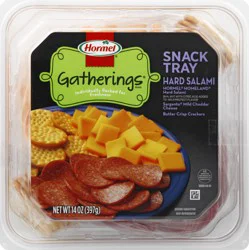 Hormel Hard Salami Mild Cheddar Cheese Butter Crisp Cracker Snack Tray 14 oz