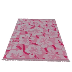 Sol Borne Beach Blanket Hibiscus Pink 60in X72in
