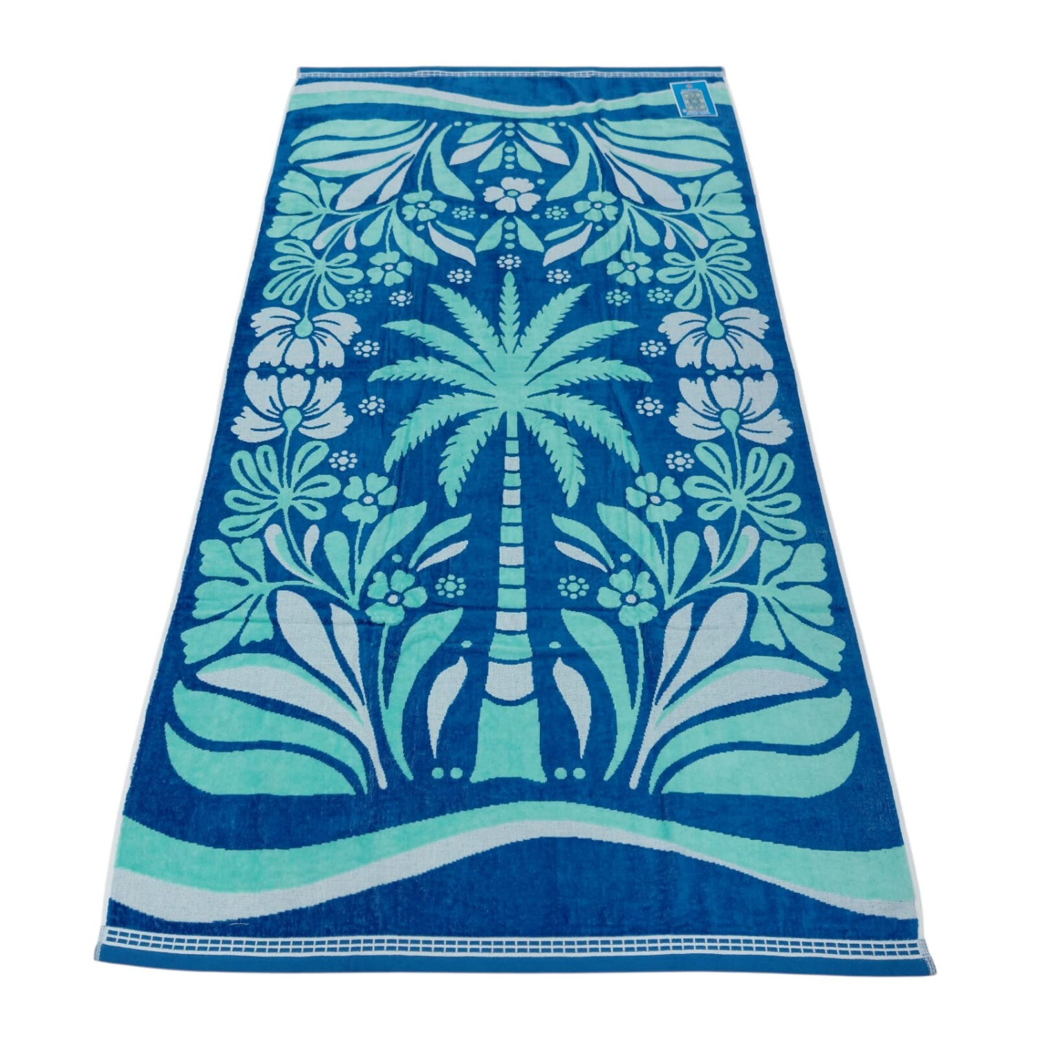 slide 1 of 8, Sol Borne Jacq Beach Towel Floral Palm 36in x 72in, 36 inx72 in