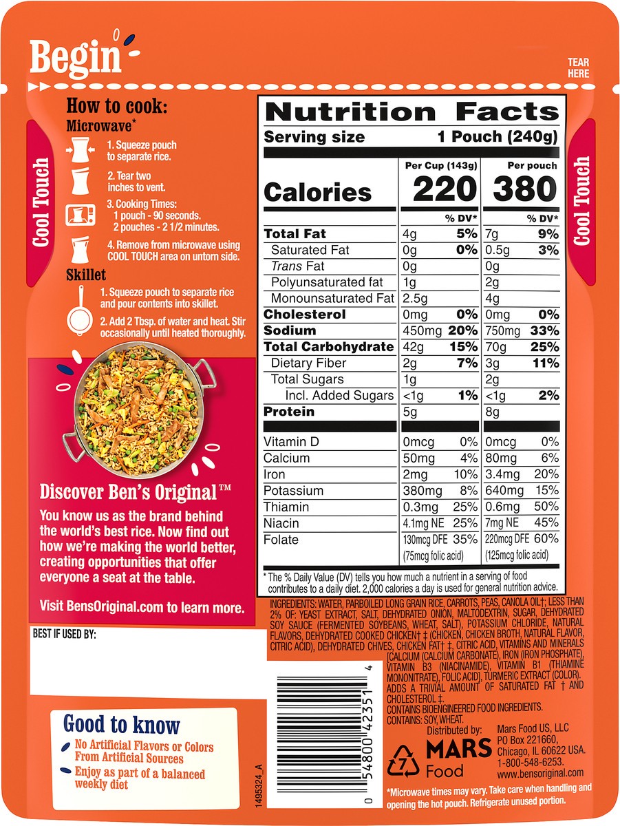 slide 6 of 9, BEN'S ORIGINAL™ READY RICE™. Fried Rice, 8.5 oz pouch, 8.5 oz