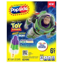 Popsicle Buzz Light Year Mixed Berry Lime & Lemon Ice Pops