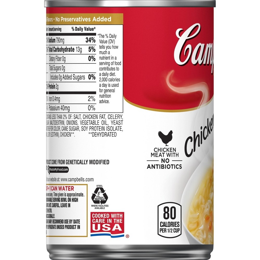 slide 6 of 8, Campbell's Condensed Chicken and Rice Soup, 10.5 oz Can, 10.5 oz