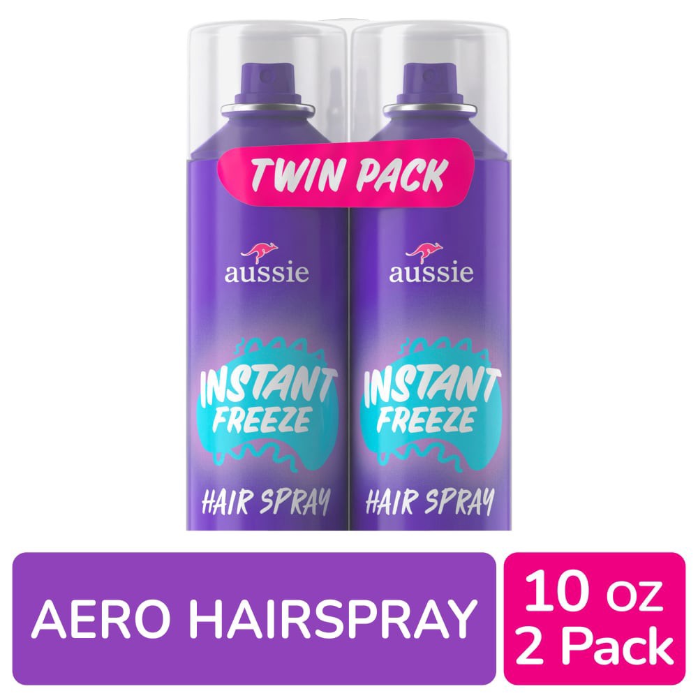 slide 4 of 6, Aussie Instant Freeze Hair Spray for Curly Hair, Straight Hair, and Wavy Hair, 2 ct; 10 oz