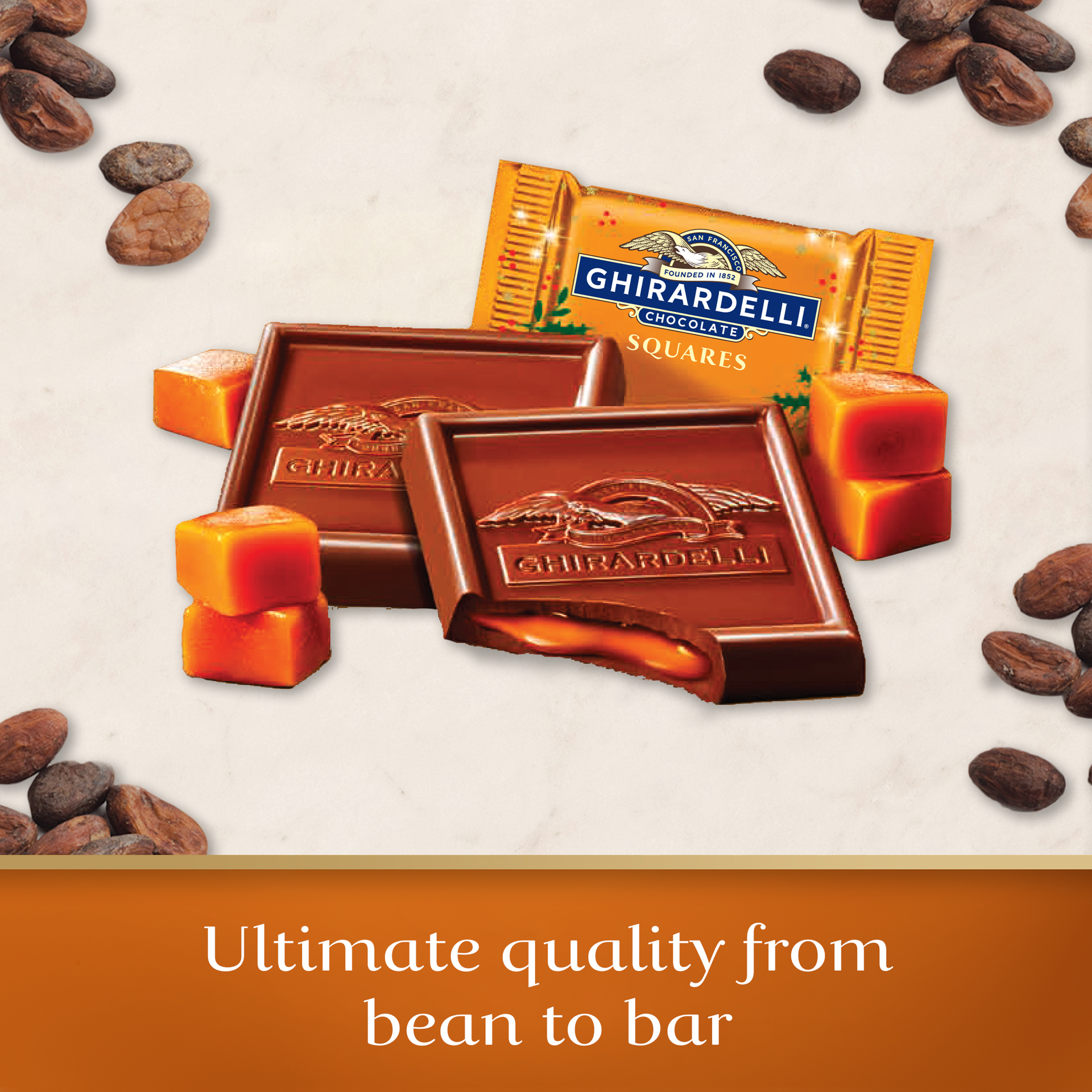 slide 3 of 9, Ghirardelli Milk Chocolate Caramel Milk Chocolate Squares 9 oz, 9 oz