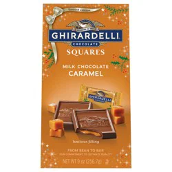 GHIRARDELLI Holiday Milk Chocolate Caramel Squares, 9 oz Bag