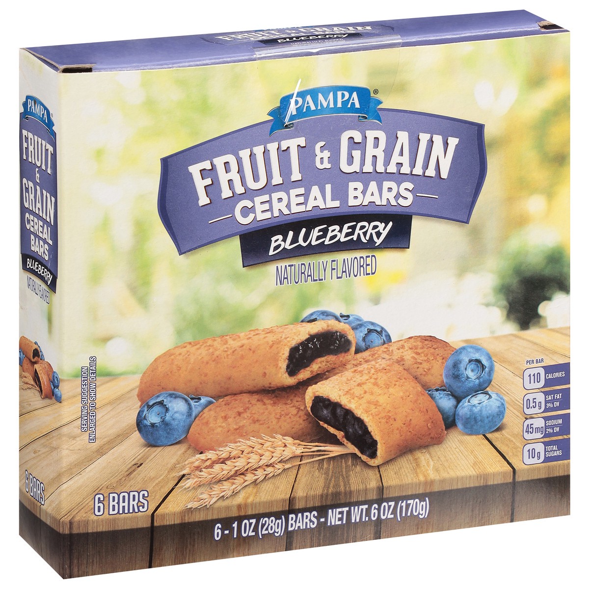 slide 2 of 9, Pampa Fruit & Grain Blueberry Cereal Bars 6 - 1 oz Bars, 6 ct
