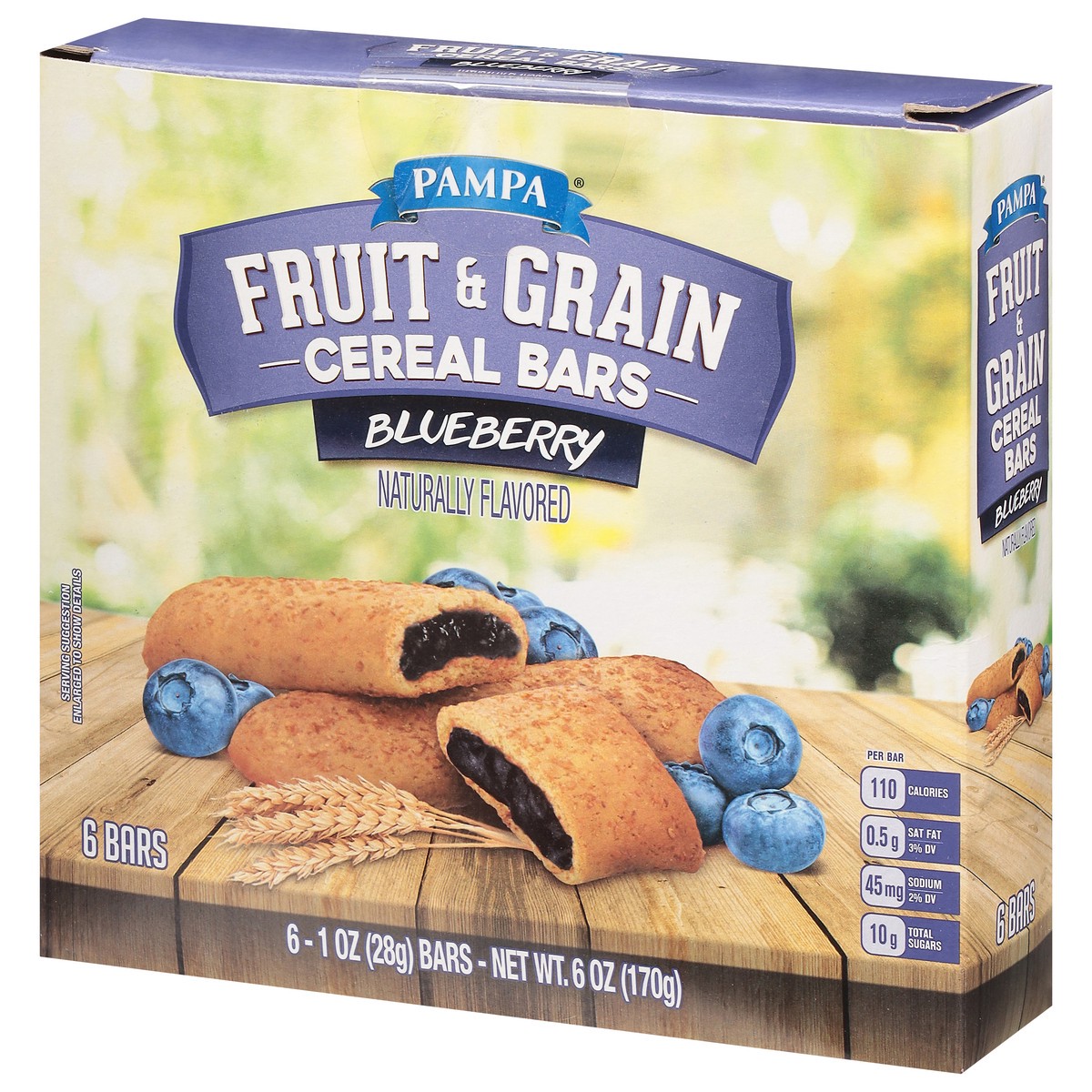 slide 3 of 9, Pampa Fruit & Grain Blueberry Cereal Bars 6 - 1 oz Bars, 6 ct