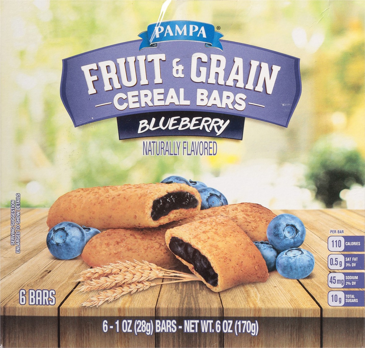 slide 6 of 9, Pampa Fruit & Grain Blueberry Cereal Bars 6 - 1 oz Bars, 6 ct