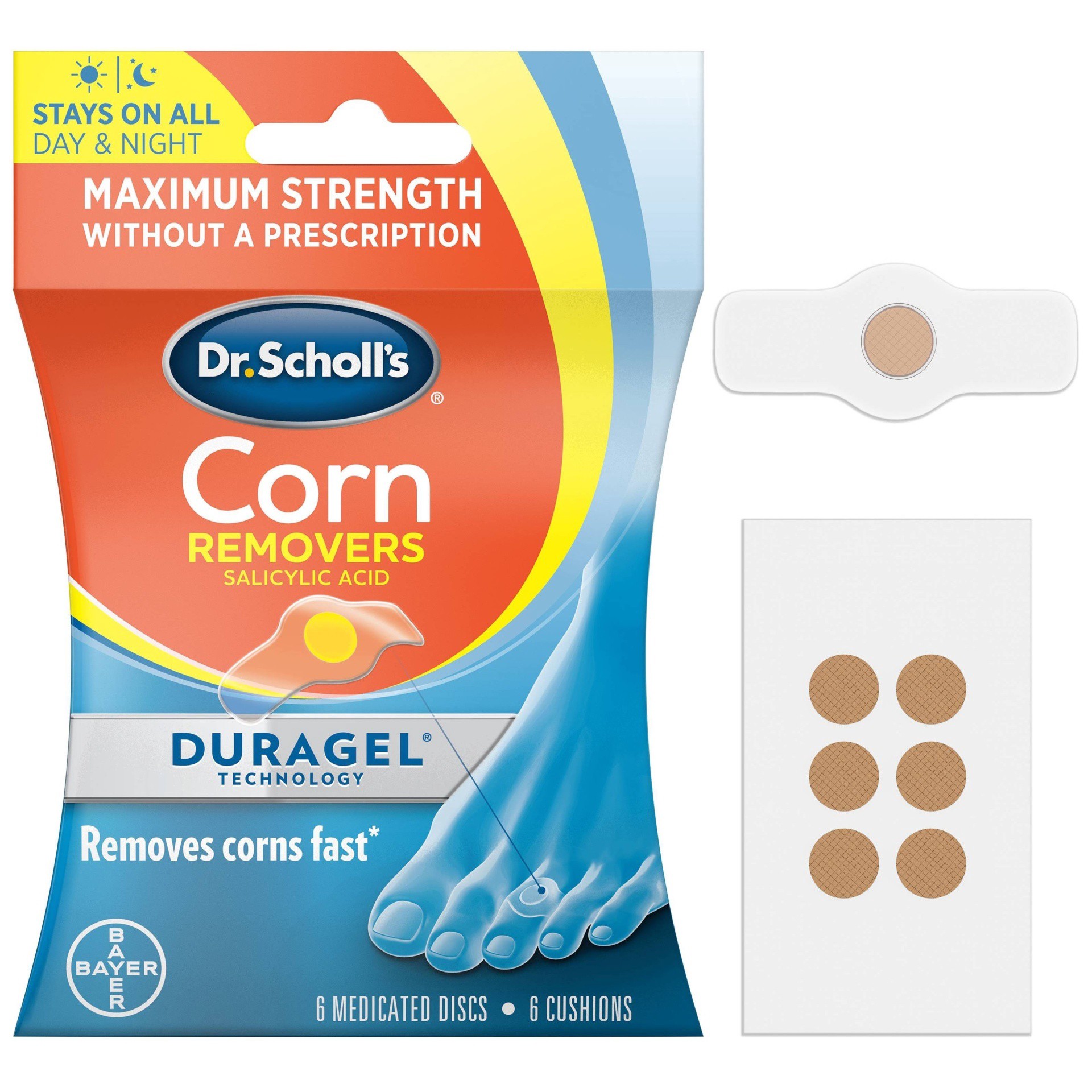 slide 1 of 9, Dr. Scholl's Duragel Corn Remvr, 6 ct