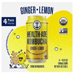 Health-Ade Health Ade Kombucha- Ginger Lemon- 4 ct