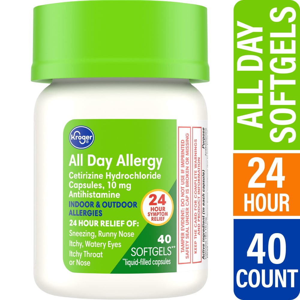 slide 2 of 4, Kroger All Day Allergy Softgels, 40 ct