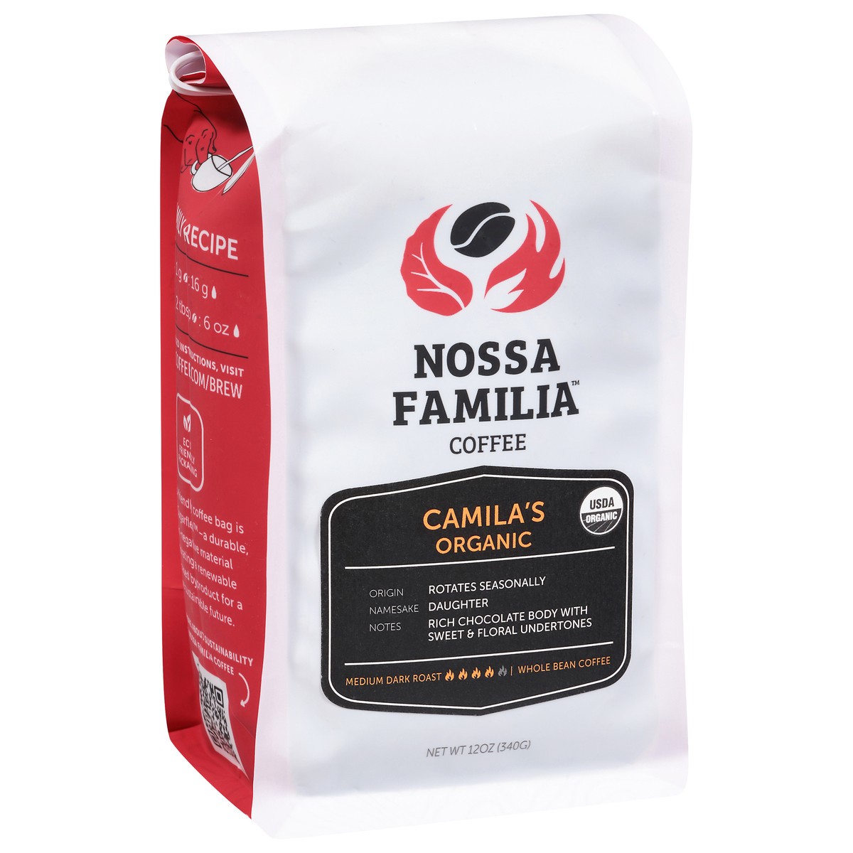 slide 3 of 4, Nossa Familia Og Camilias Whole Bean - 12 OZ, 12 oz