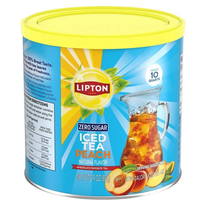 slide 5 of 5, Lipton Zero Sugar ITM 10qt Peach, 29 oz