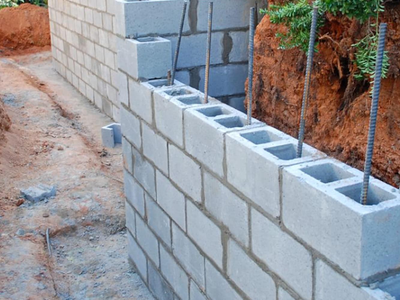 slide 3 of 4, 10-in W x 8-in H x 16-in L Cored Concrete Fence Block, 1 ct