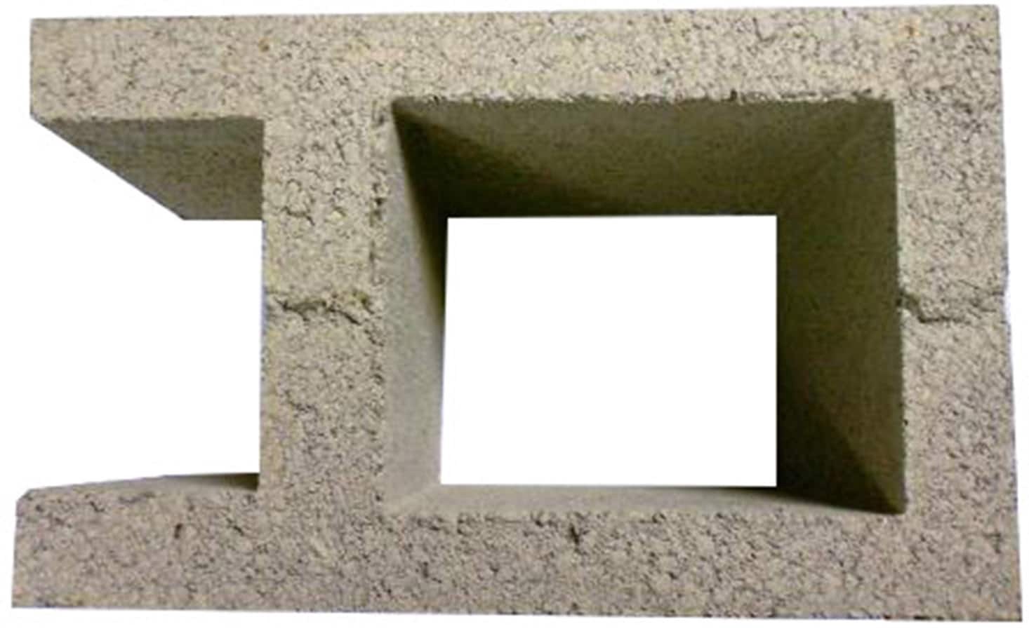 slide 1 of 4, 10-in W x 8-in H x 16-in L Cored Concrete Fence Block, 1 ct