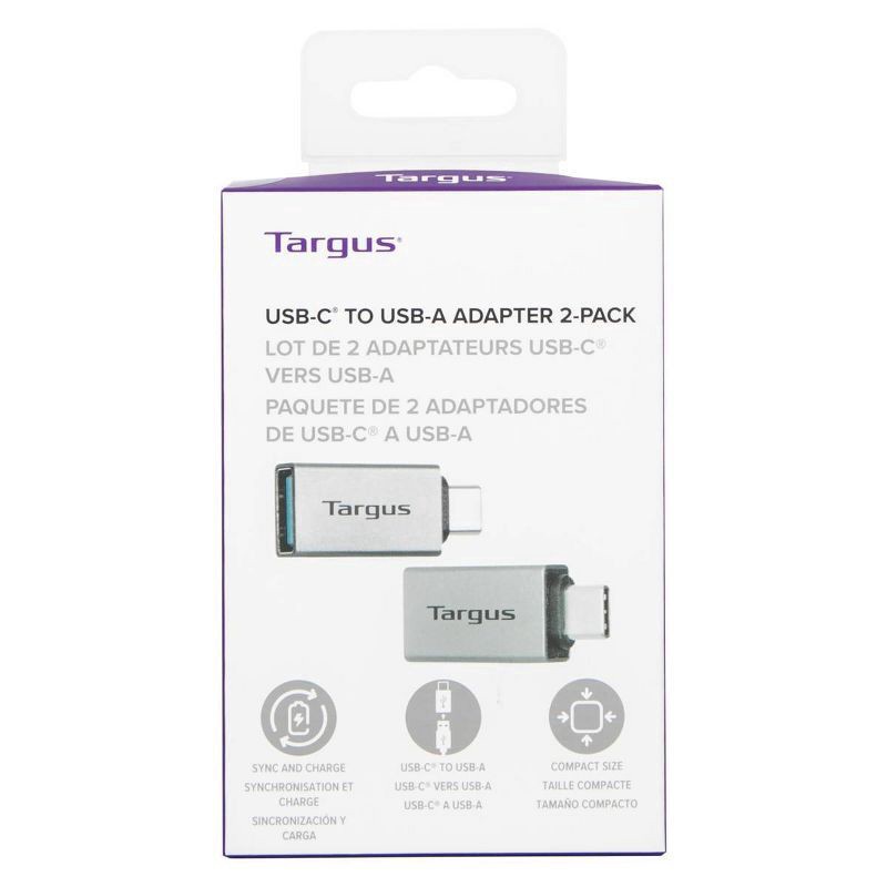 slide 3 of 10, Targus USB-C to USB-A Adapter - 2pk, 2 ct