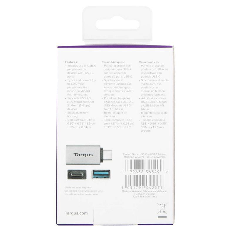 slide 10 of 10, Targus USB-C to USB-A Adapter - 2pk, 2 ct