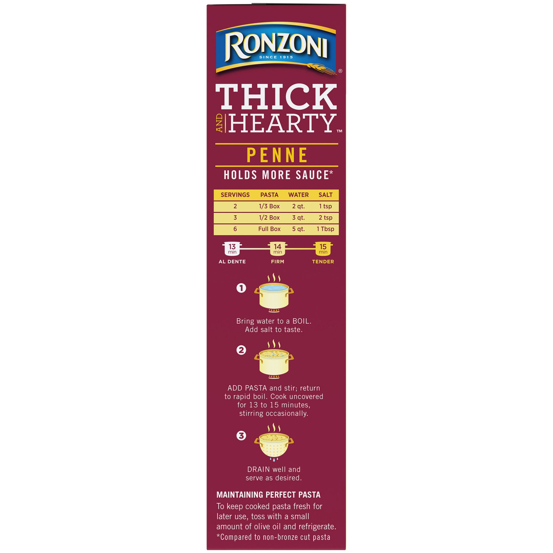 slide 6 of 8, Ronzoni Thick And Hearty Penne Paste, 12 oz