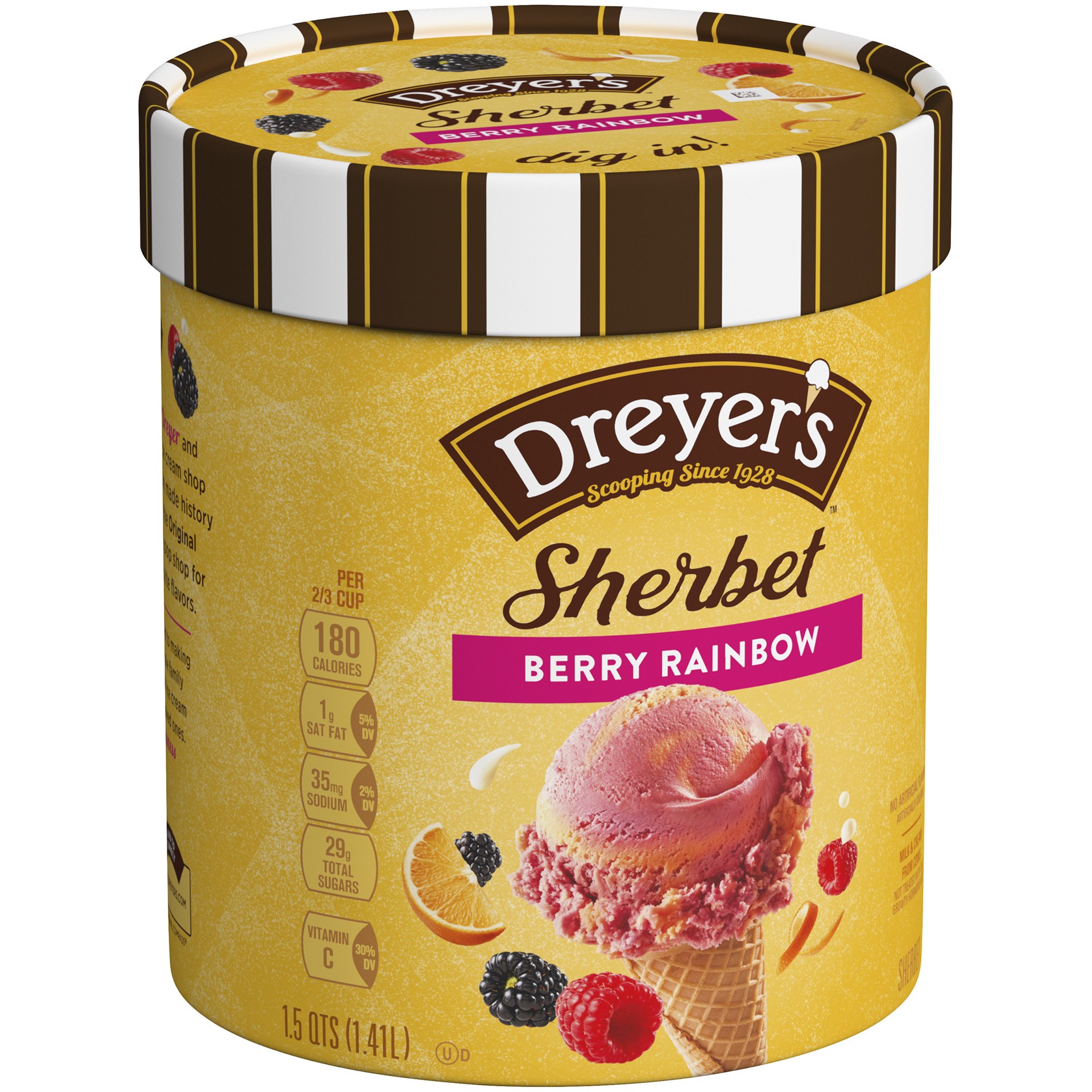 slide 2 of 5, Edy's Berry Rainbow Sherbet 1.5 qt, 48 oz